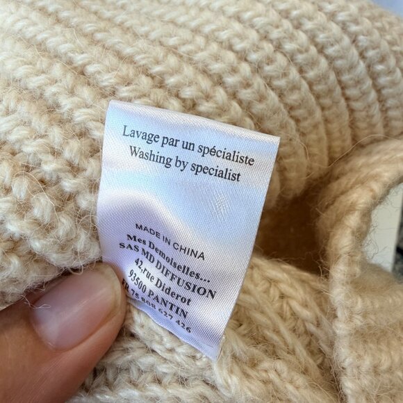 Mes Demoiselles Alpaca Blend Peplum Sweater Women’s Size 2 , Cream F49 - Picture 4 of 8